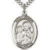 Sterling Silver 1in St Joseph Medal & 24in Chain