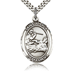 Sterling Silver 1in St Joshua Medal & 24in Chain