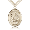 Gold Filled 1in St Kevin Medal & 24in Chain