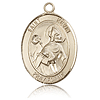 14kt Yellow Gold 1in St Kevin Medal