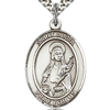 Sterling Silver 1in St Lucia Medal & 24in Chain