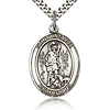 Sterling Silver 1in St Lazarus Medal & 24in Chain
