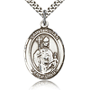 Sterling Silver 1in St Kilian Medal & 24in Chain