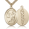 Gold Filled 1in St Luke the Apostle Doctor Medal & 24in Chain