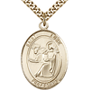 Gold Filled 1in St Luke Medal & 24in Chain