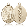 14kt Yellow Gold 1in St Luke the Apostle & Doctor Medal