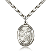 Sterling Silver 1in St Luke Medal & 24in Chain