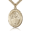 Gold Filled 1in St Maria Faustina Medal & 24in Chain