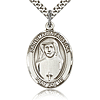 Sterling Silver 1in St Maria Faustina Medal & 24in Chain