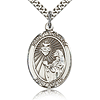 Sterling Silver 1in St Margaret Mary Alacoque Medal & 24in Chain