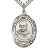 Sterling Silver 1in St Maximilian Kolbe Medal & 24in Chain