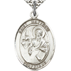 Sterling Silver 1in St Matthew Medal & 24in Chain