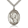 Sterling Silver 1in St Philomena Medal & 24in Chain