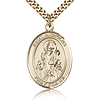 Gold Filled 1in St Nicholas Medal & 24in Chain