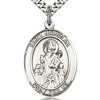 Sterling Silver 1in St Nicholas Medal & 24in Chain