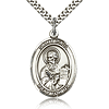 Sterling Silver 1in St Paul the Apostle Medal & 24in Chain