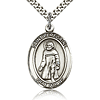 Sterling Silver 1in Oval St Peregrine Medal & 24in Chain