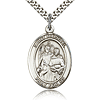 Sterling Silver 1in St Raphael Medal & 24in Chain