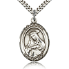 Sterling Silver 1in St Rose Medal & 24in Chain