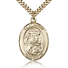 Gold Filled 1in St Sarah Medal & 24in Chain