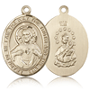 14kt Yellow Gold 1in Scapular Medal
