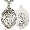 Sterling Silver 1in Scapular Medal & 24in Chain
