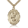 Gold Filled 1in St Scholastica Medal & 24in Chain