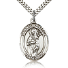 Sterling Silver 1in St Scholastica Medal & 24in Chain