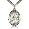 Sterling Silver 1in St Teresa of Avila Medal & 24in Chain