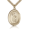 Gold Filled 1in St Stephen Medal & 24in Chain