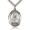Sterling Silver 1in St Timothy Medal & 24in Chain