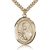 Gold Filled 1in Oval St Theresa Medal & 24in Chain