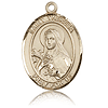 Oval 14kt Yellow Gold 1in St Theresa Medal