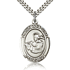 Sterling Silver 1in St Thomas Aquinas Medal & 24in Chain