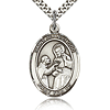 Sterling Silver 1in St John of God Medal & 24in Chain