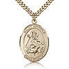 Gold Filled 1in St William Medal & 24in Chain