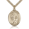 Gold Filled 1in St Zachary Medal & 24in Chain