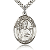 Sterling Silver 1in St Leo the Great Medal & 24in Chain
