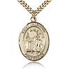 Gold Filled 1in St Valentine Medal & 24in Chain