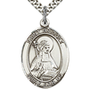 Sterling Silver 1in St Bridget Medal & 24in Chain