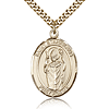 Gold Filled 1in St Stanislaus Medal & 24in Chain