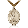Gold Filled 1in St Pio Medal & 24in Chain