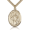 Gold Filled 1in St Ursula Medal & 24in Chain