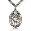 Sterling Silver 1in St Ursula Medal & 24in Chain