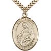 Gold Filled 1in St Agnes Medal & 24in Chain