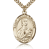 Gold Filled 1in St Gemma Galgani Medal & 24in Chain