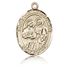 14kt Yellow Gold 1in St Cosmas and Damian Medal