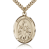 Gold Filled 1in St Sophia Medal & 24in Chain