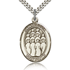 Sterling Silver 1in St Cecilia Choir Medal & 24in Chain