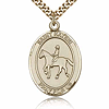 Gold Filled 1in St Kateri Equestrian Medal & 24in Chain